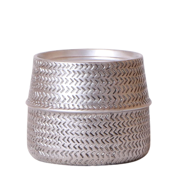 Cache-pot argenté - Ø12cm