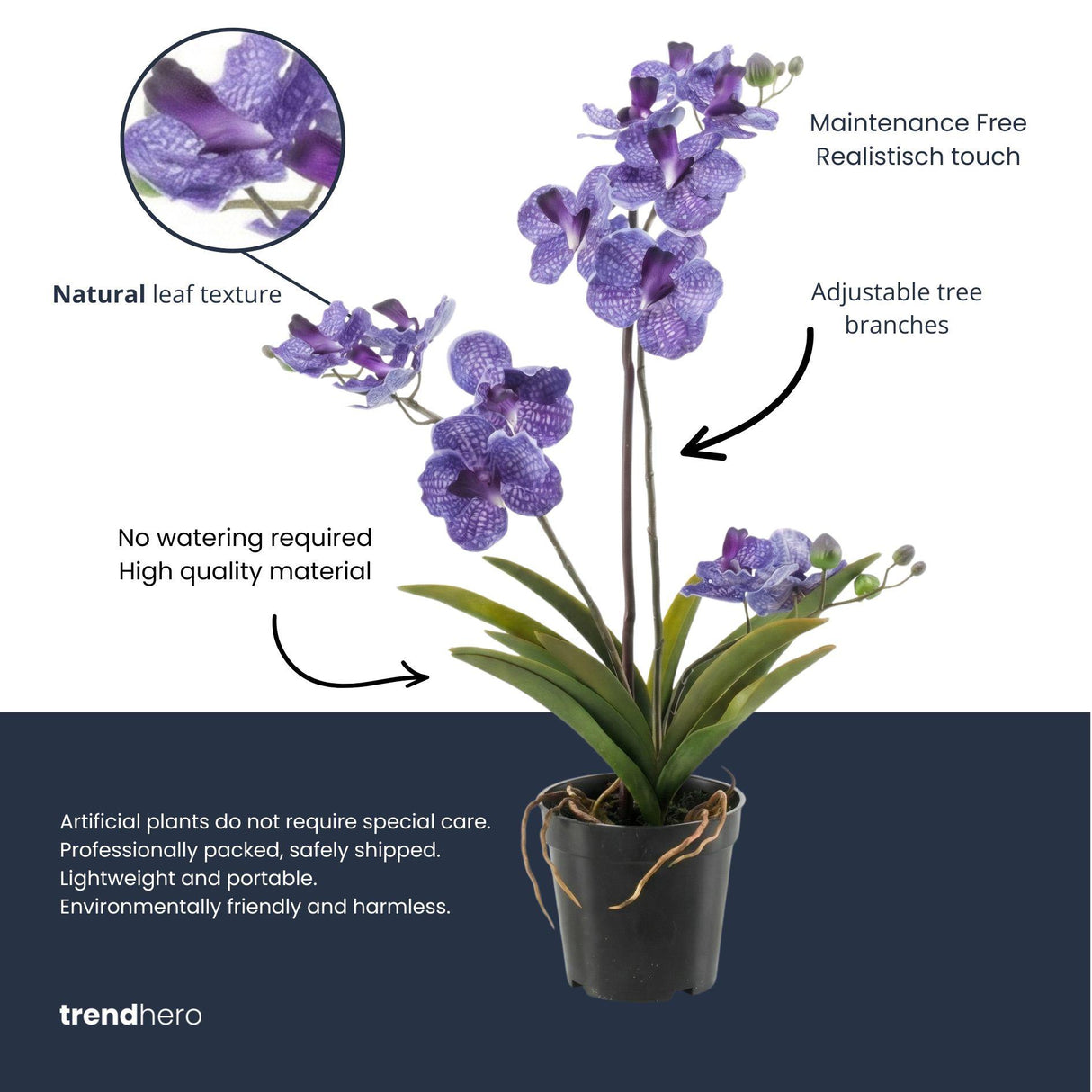 Orchidee Vanda Violet plante artificielle