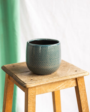 Cache pot Bari bleu