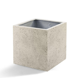Pot Cube Antique Blanc 40 cm