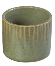 Mini cache-pot Linnea vert olive - céramique - pour pot Ø6 cm