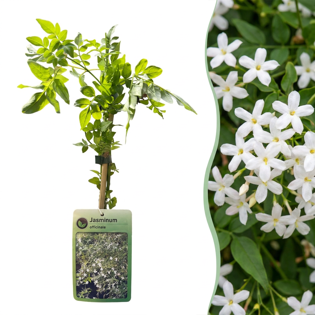 Jasmin officinal - Jasminum officinale - H 35 cm, pot Ø9 cm - photo 6
